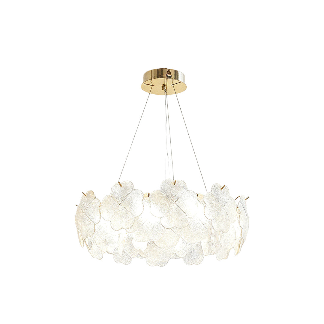 French Country Flower Chandelier — Iron and Glass, 3-Step Dimming, Adjustable Chain, Single / Double-Layer or Long-Row