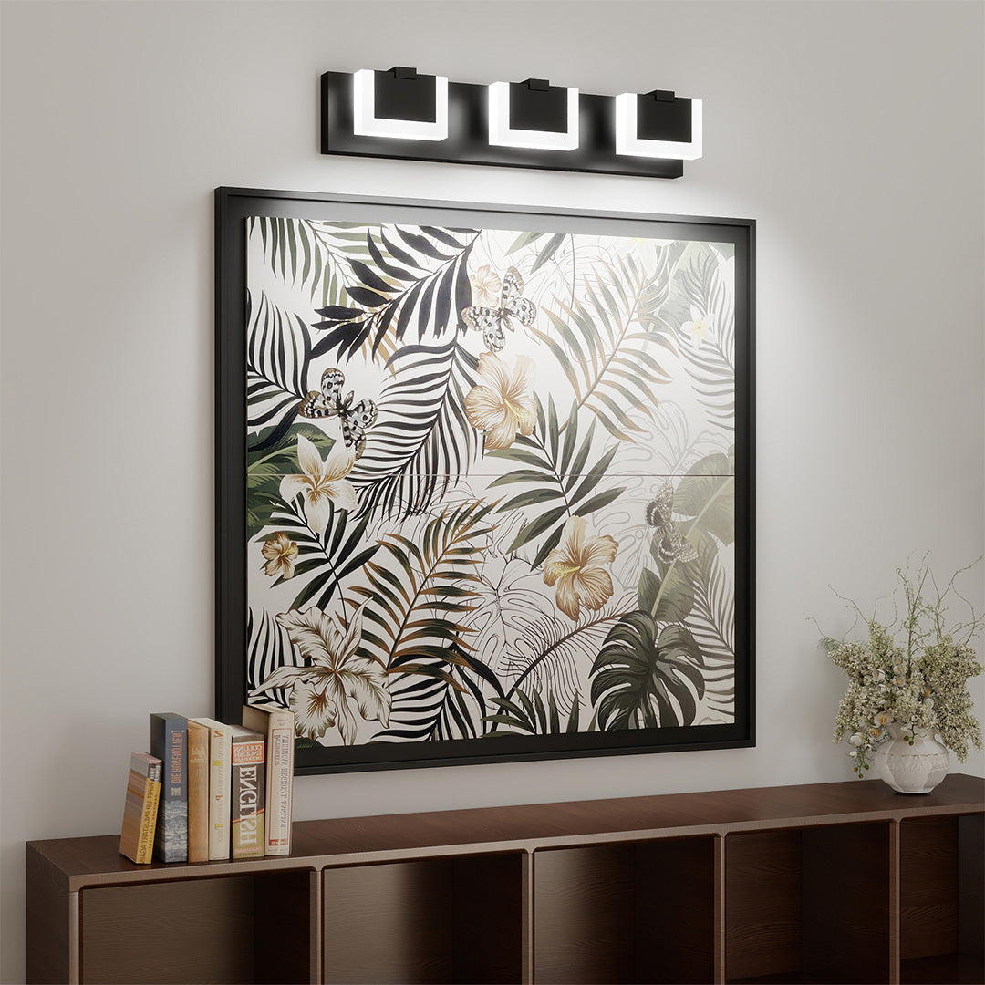 Minimalist Chrome LED Vanity Light — Aluminum, 6000K, 3 to 6-Light, Hardwired