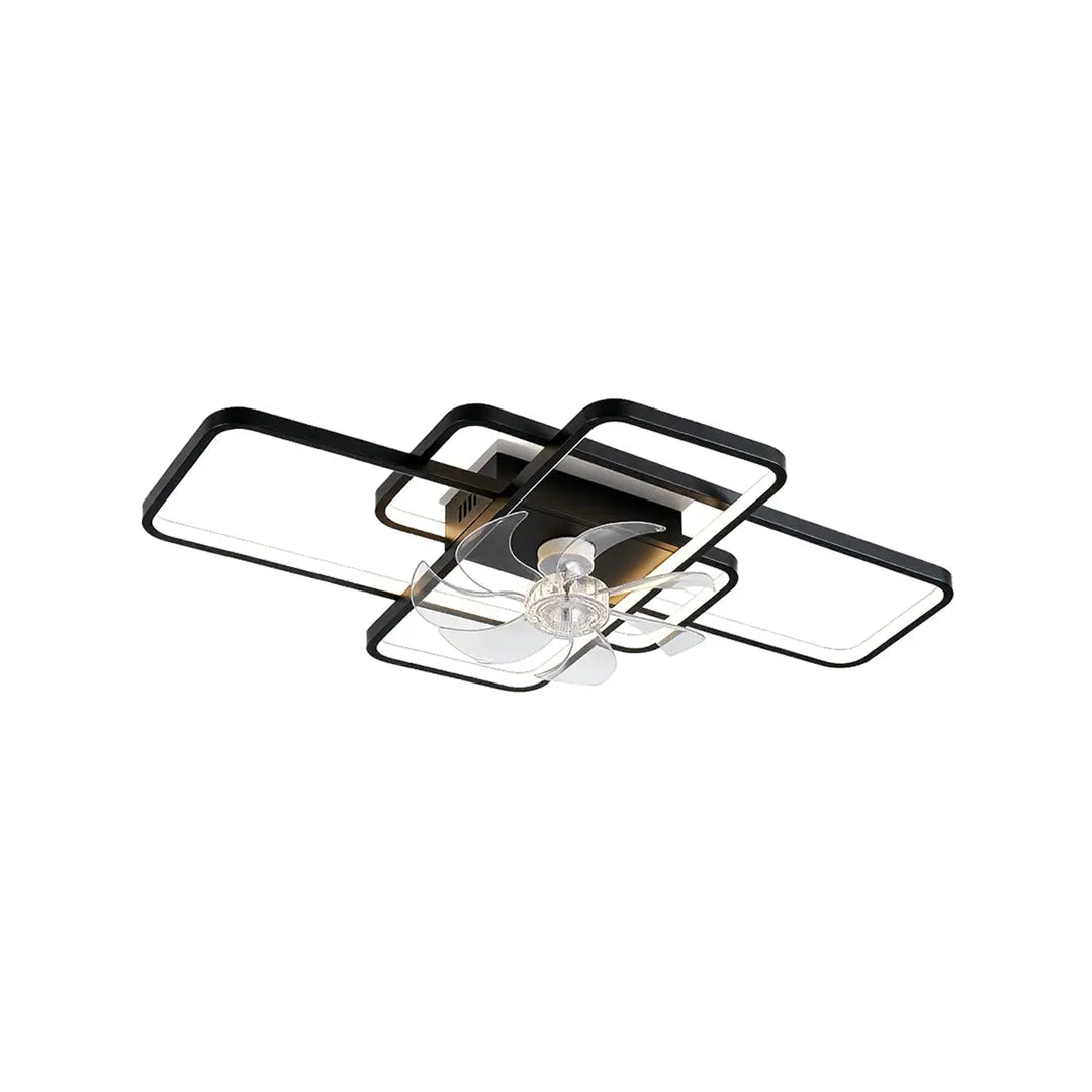 Large Ceiling Fan with Lights - Clear Acrylic Shade and ABS Blades Luxe