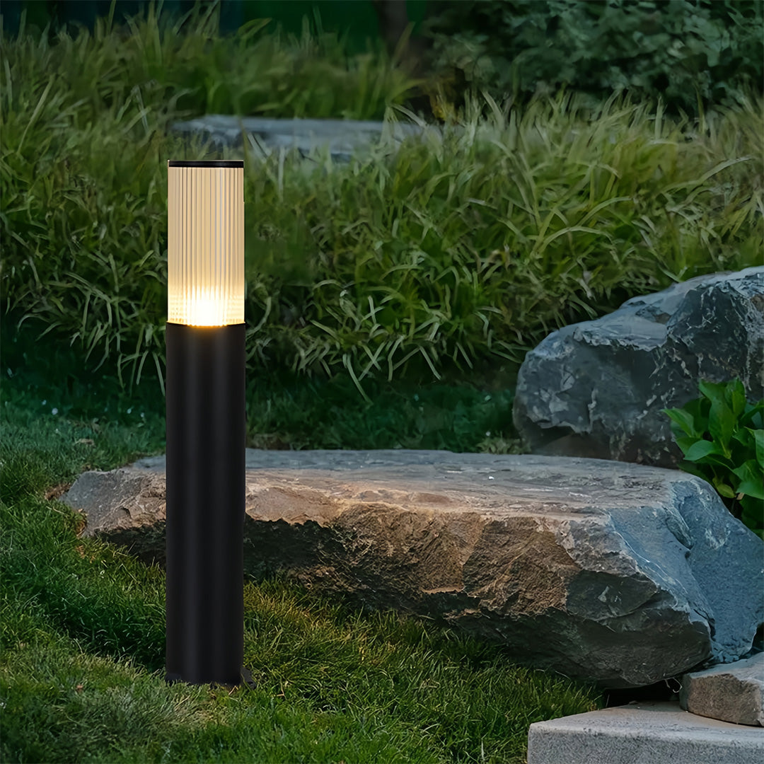 Cylindrical Outdoor Bollard Path Light — Aluminum & Acrylic, E27, IP65, 3 Heights (16", 24", 31")