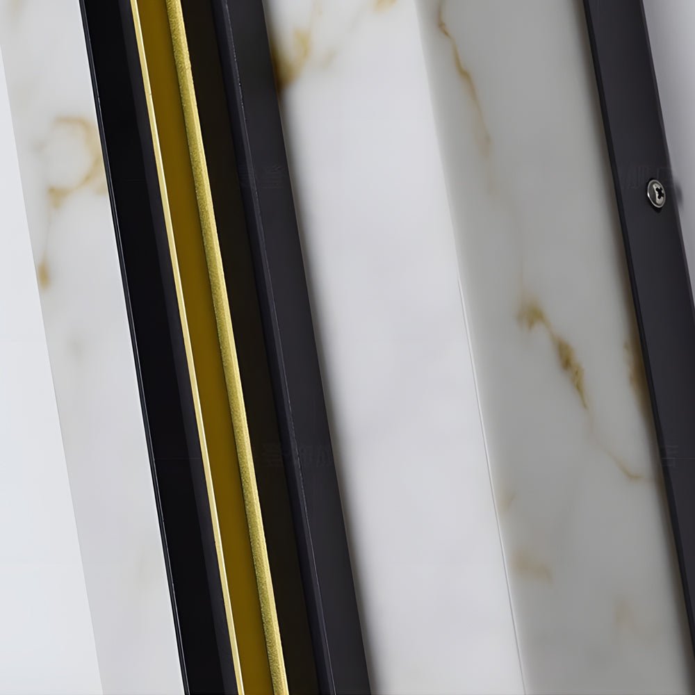 Contemporary Outdoor Wall Sconce — Stainless Steel, Resin Marble Shade, 30W LED, IP54, Black