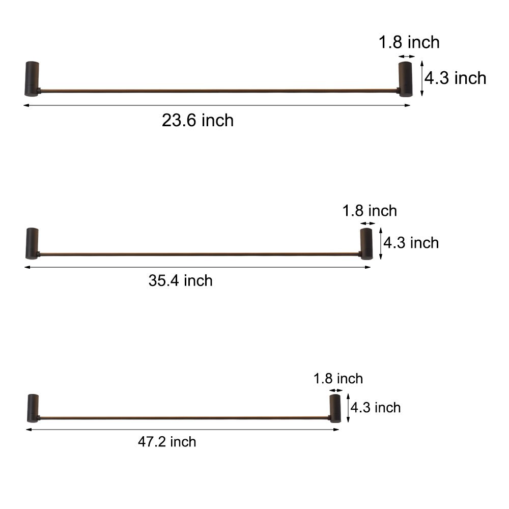 Contemporary Black Linear LED Flush Mount — Aluminum & Acrylic, 330° Rotatable, 3-Step Dimming, 23.6", 35.5", or 47.2"