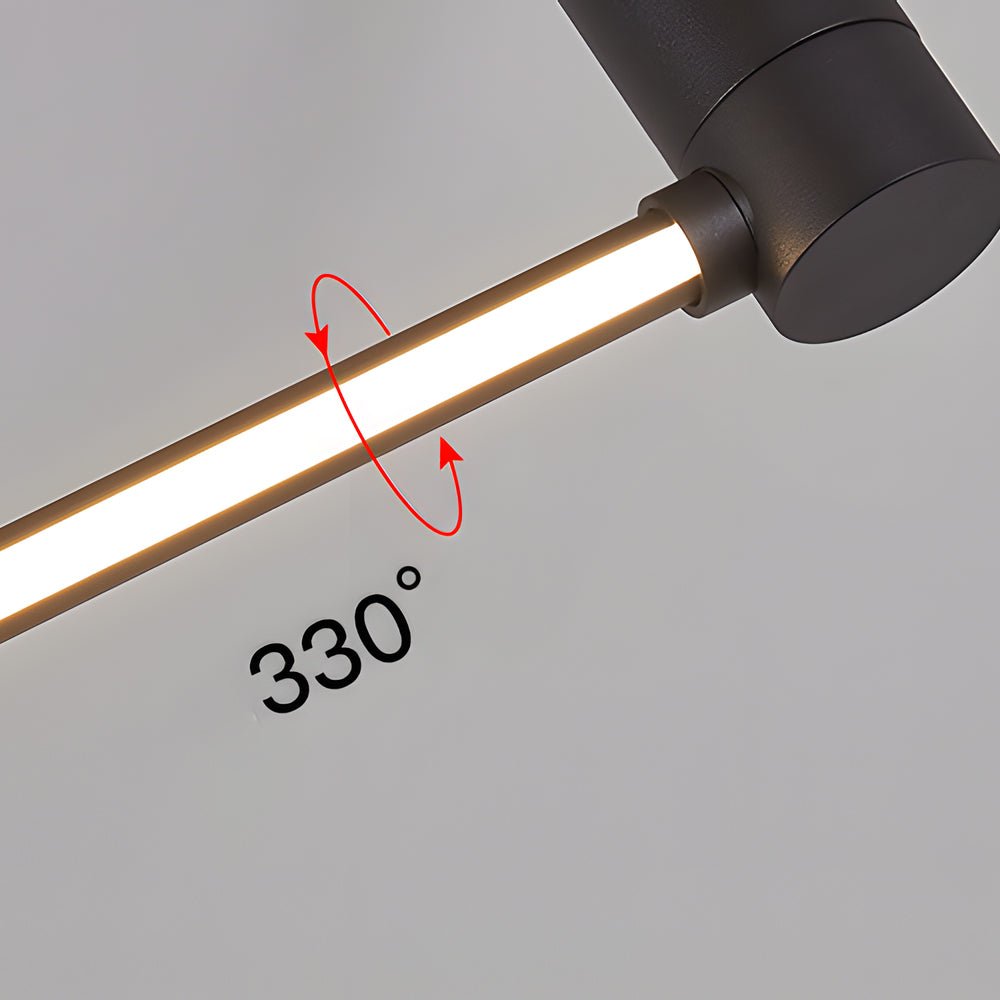 Contemporary Black Linear LED Flush Mount — Aluminum & Acrylic, 330° Rotatable, 3-Step Dimming, 23.6", 35.5", or 47.2"
