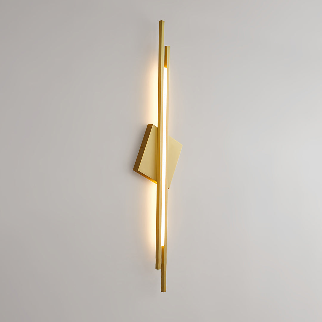 Geometric Diamond Linear Wall Sconce — Copper & Acrylic, 9W/10W/16W, 3-Step Dimming (3000K/4500K/6000K), Black/Gold Finish