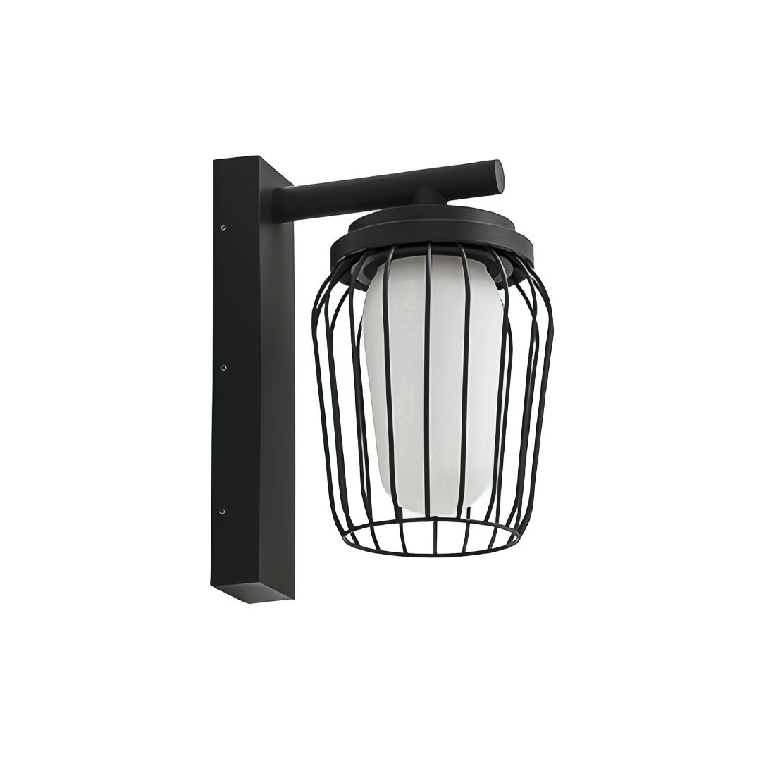 Birdcage Outdoor Wall Lantern Sconce — Stainless Steel, LED 12W, Solar / Hardwired, IP65, Remote Control
