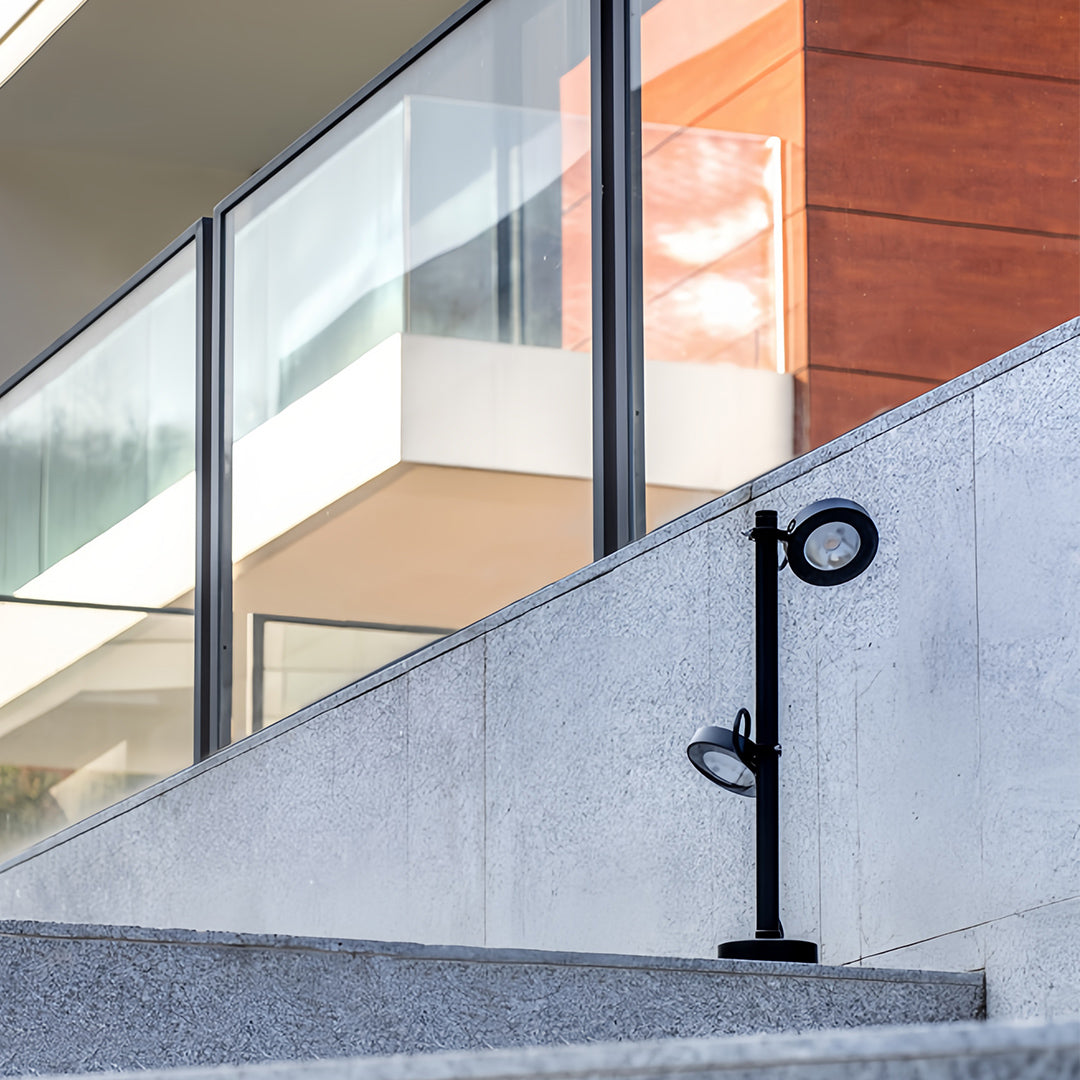 Black Minimalist Outdoor Path Light — Aluminum & Glass, Hardwired LED, 5W/10W, IP65, Ground Stake or Base Mount