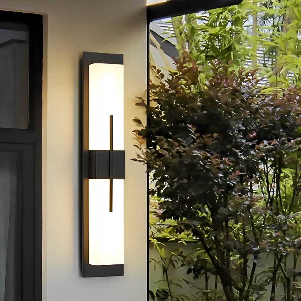 modern black rectangular led waterproof outdoor wall lamp