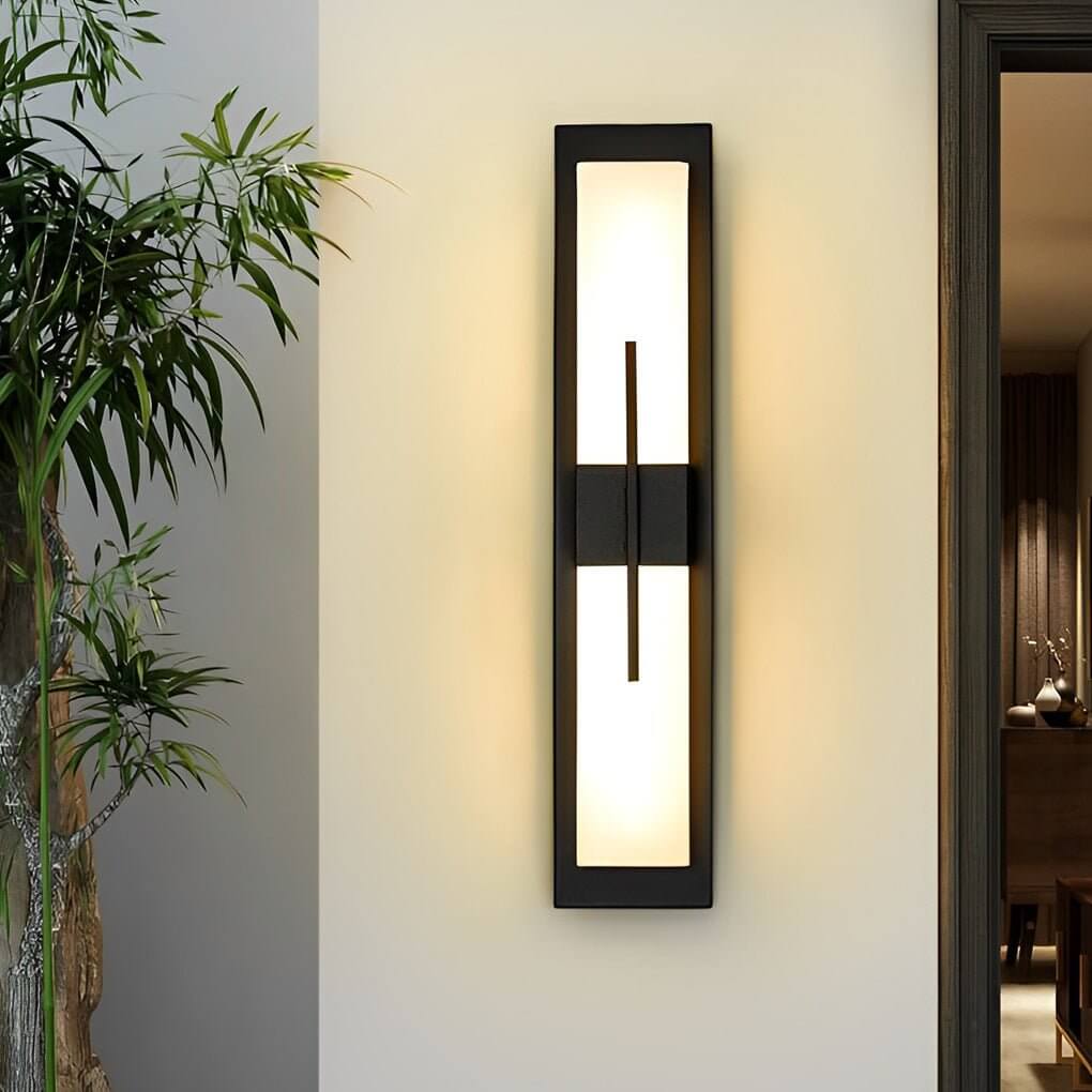 modern black rectangular led waterproof outdoor wall lamp