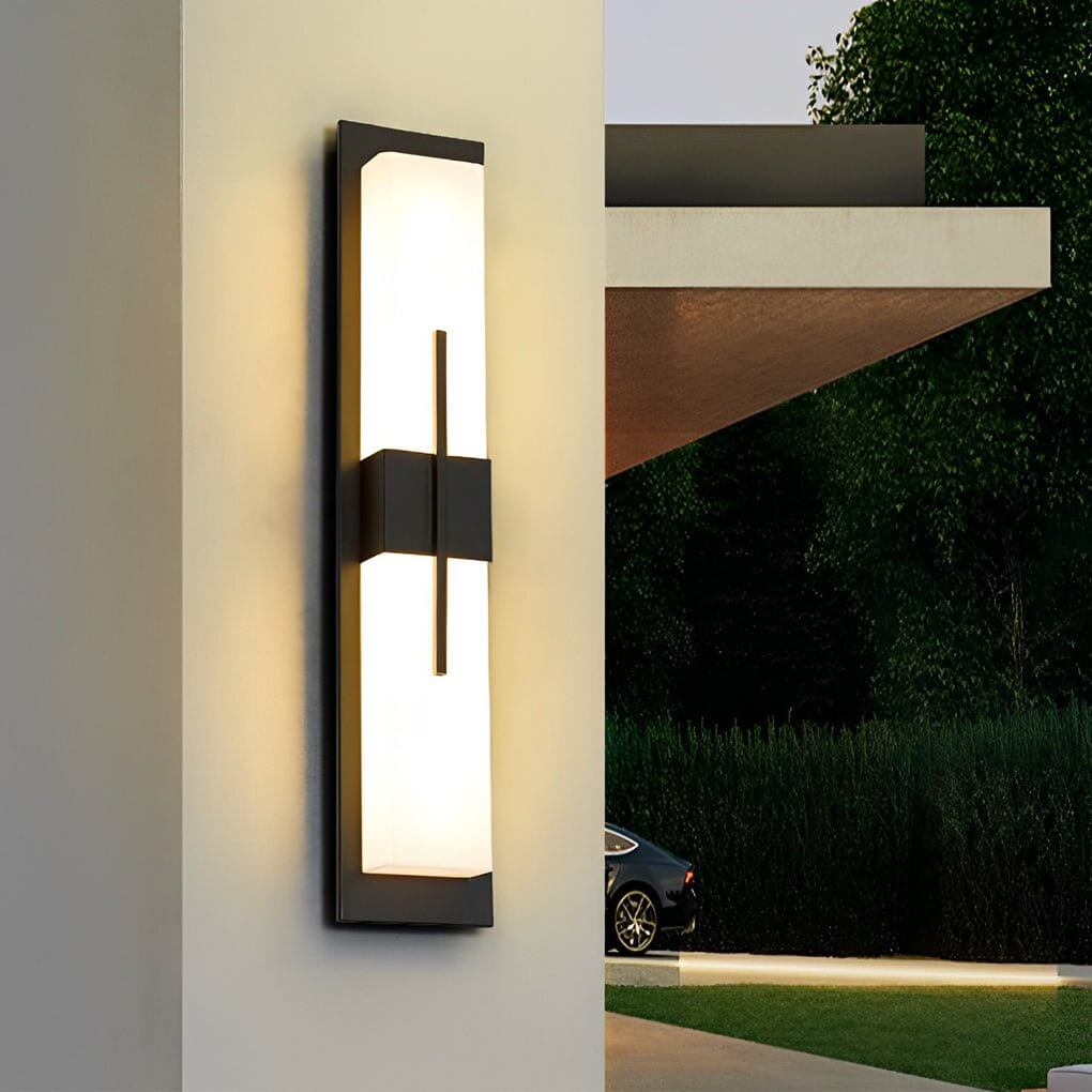 modern black rectangular led waterproof outdoor wall lamp