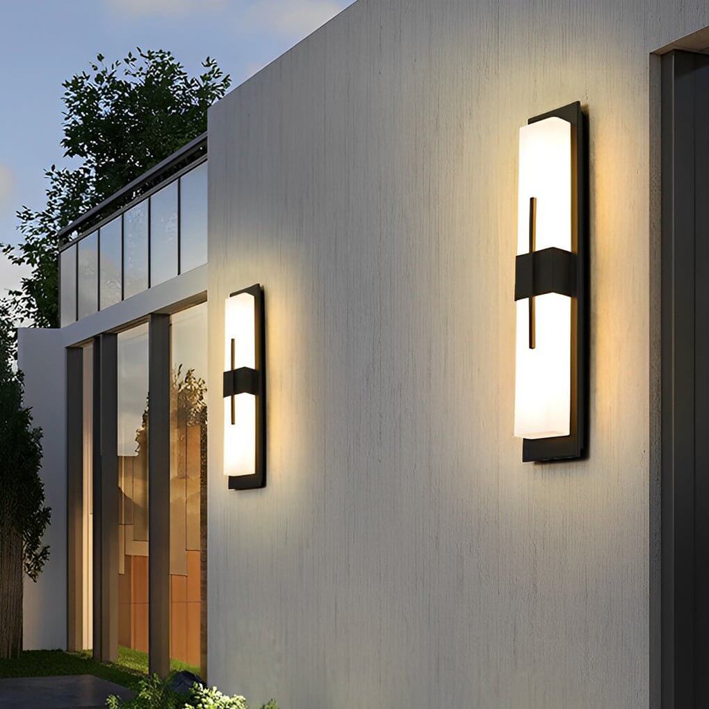 modern black rectangular led waterproof outdoor wall lamp