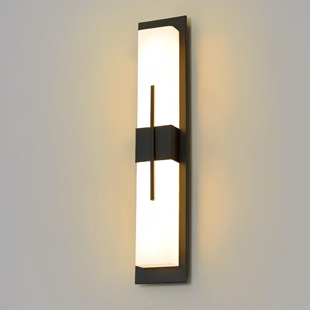modern black rectangular led waterproof outdoor wall lamp