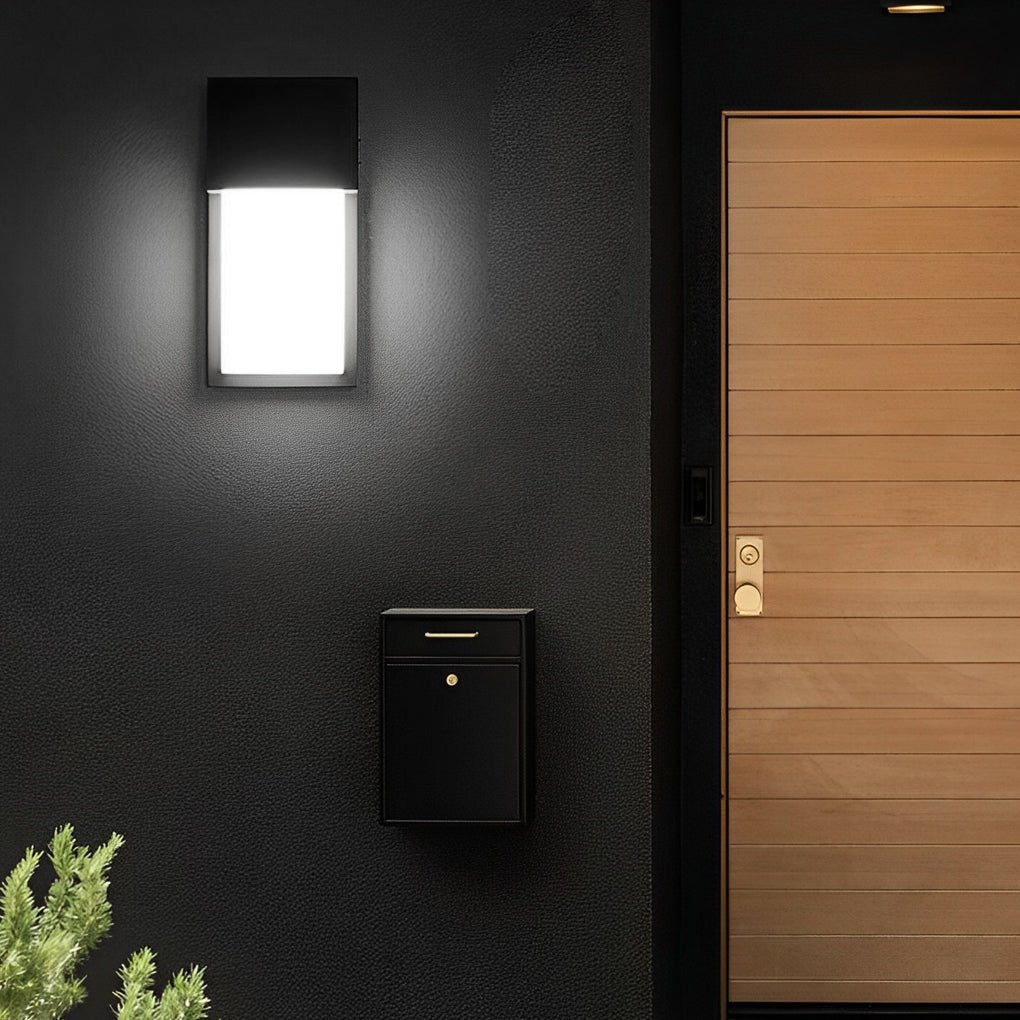 modern black rectangular waterproof 10w led outdoor wall light fixture