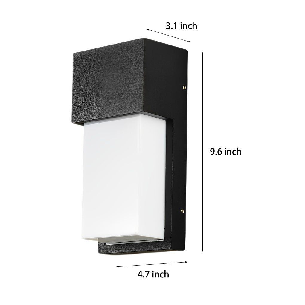 modern black rectangular waterproof 10w led outdoor wall light fixture