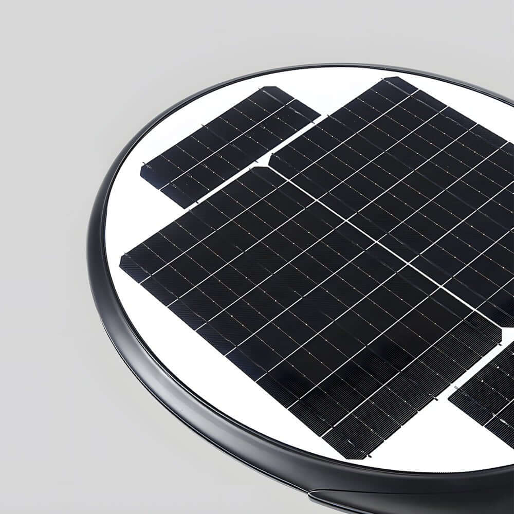 modern black round outdoor led solar street light