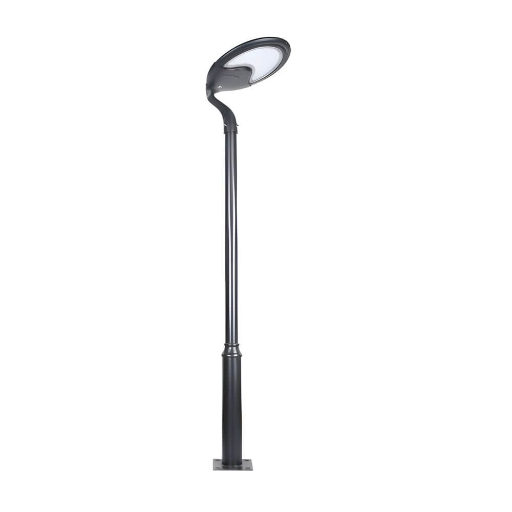 modern black round outdoor led solar street light