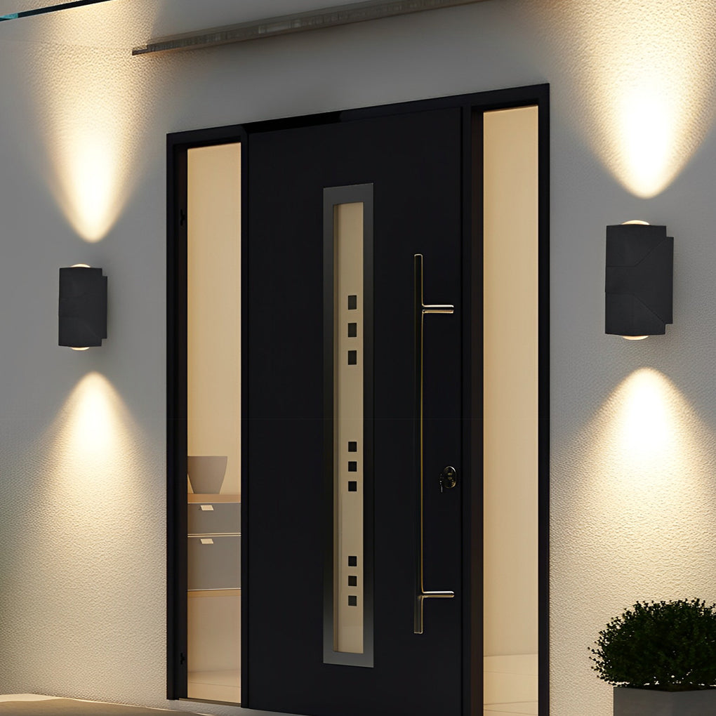 Adjustable Up/Down Outdoor Wall Sconce — Black Aluminum, COB 4000K, IP65, 1- or 2-Light, Optional Motion Sensor