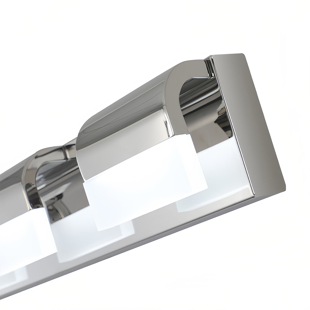 Modern Bathroom Vanity Light — Black Iron, White Acrylic, Integrated LED 6000K, 3- to 6-Light