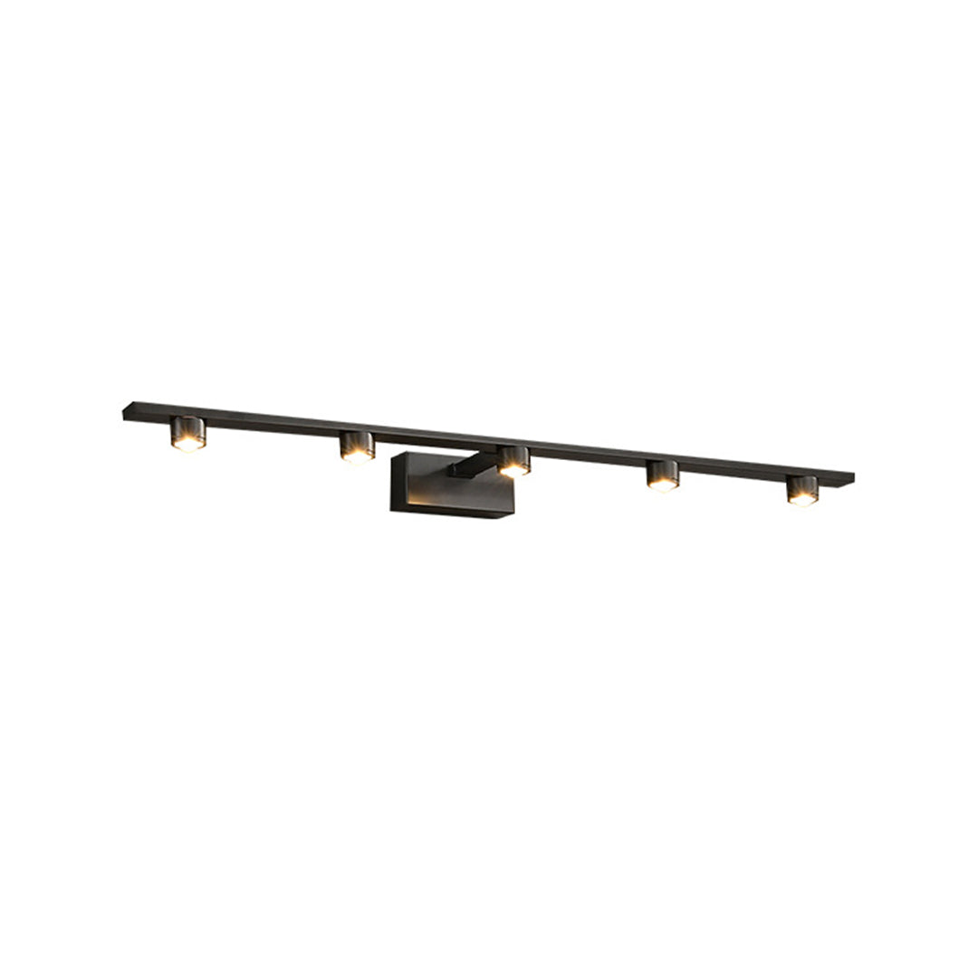 Minimalist Black LED Vanity Light Bar — Copper-Aluminum, Glass Mirror Surface, 3000K, 9W–15W, 40cm–70cm