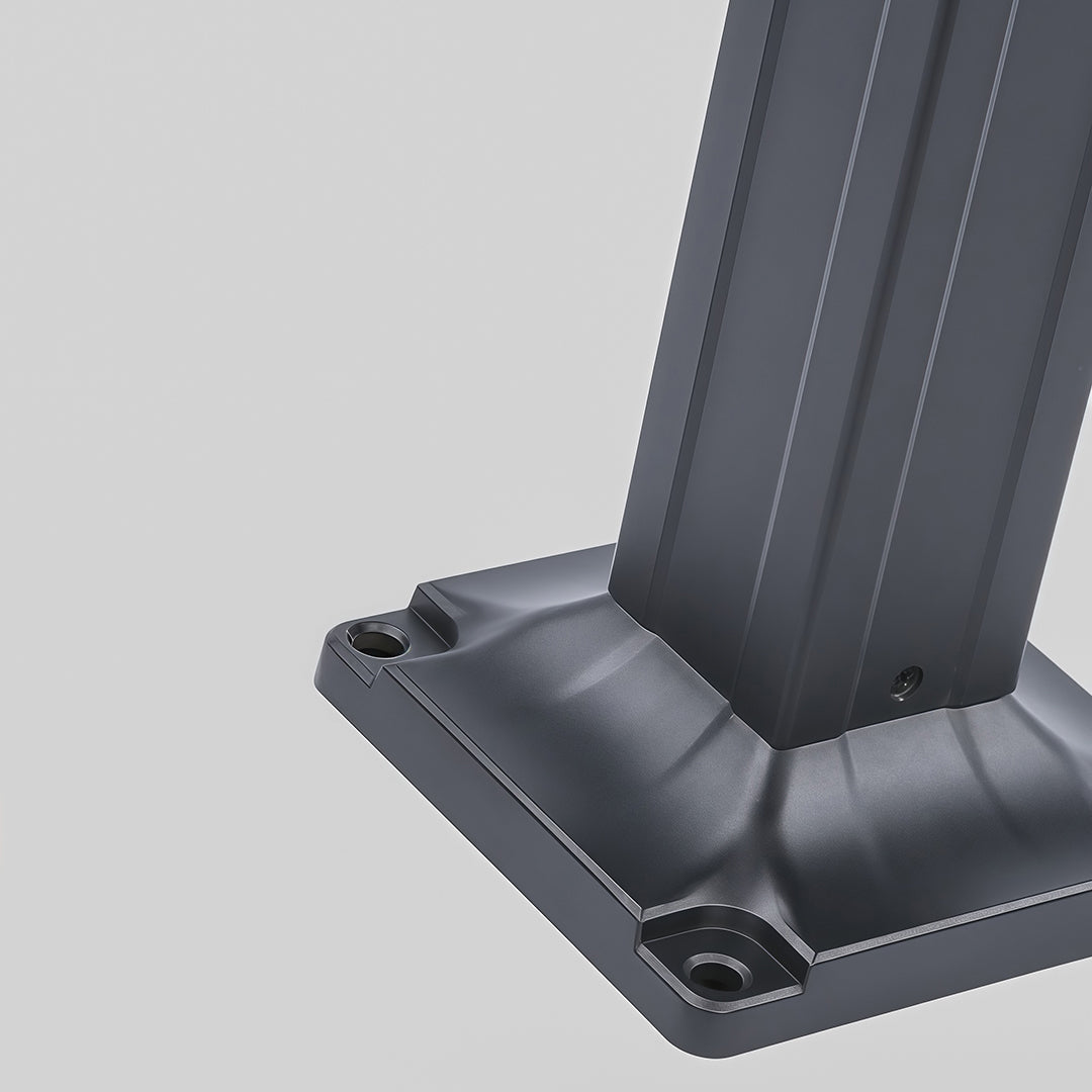 Outdoor Bollard Light — Black Aluminum, LED, Solar / Hardwired, IP65, 4 Heights, 3000K / 6000K
