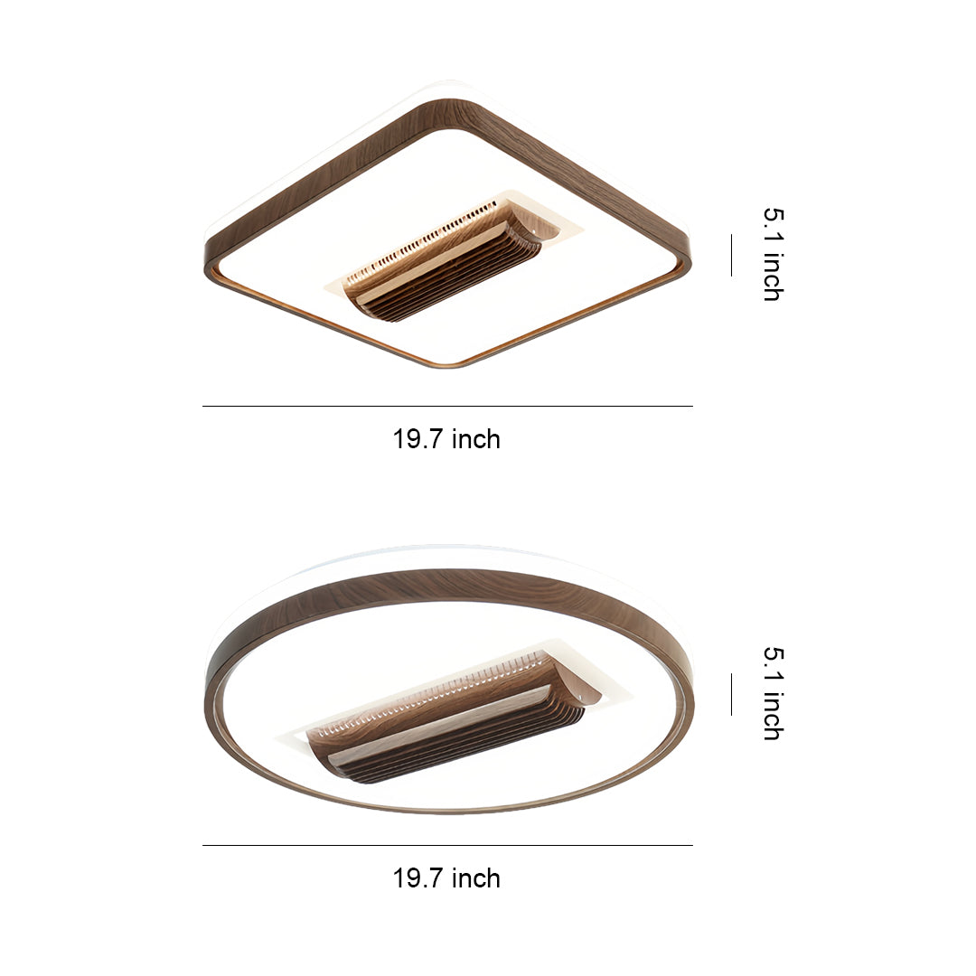 Quiet Minimalist Bladeless Ceiling Fan with LED Light