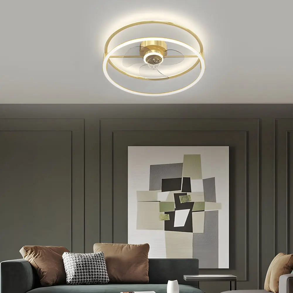 Modern Bladeless Ceiling Fan Lights with Minimalist Design and Three-Step Dimming LED Mute Function Luxe