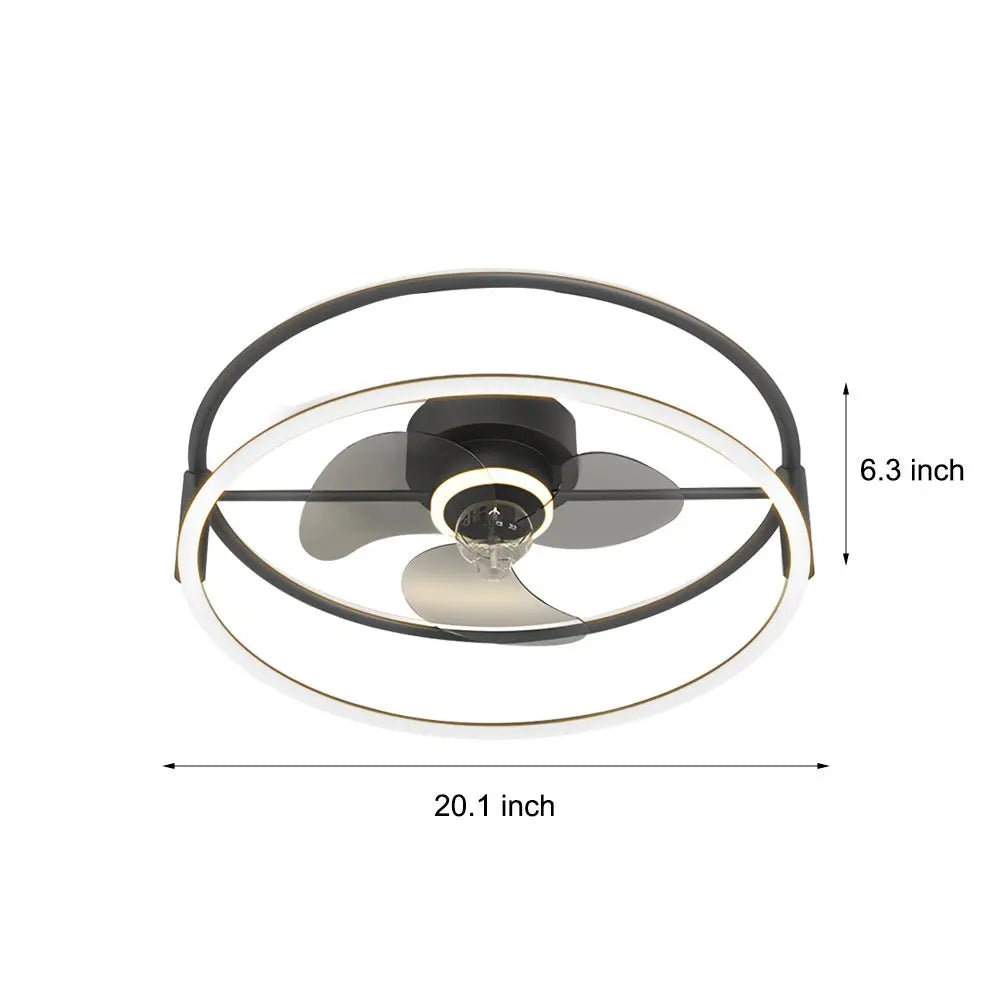 Modern Bladeless Ceiling Fan Lights with Minimalist Design and Three-Step Dimming LED Mute Function Luxe