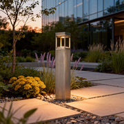 Square Column Outdoor Bollard Light — Gold-Plated Copper, 5W LED Warm White, IP55, 30.7"