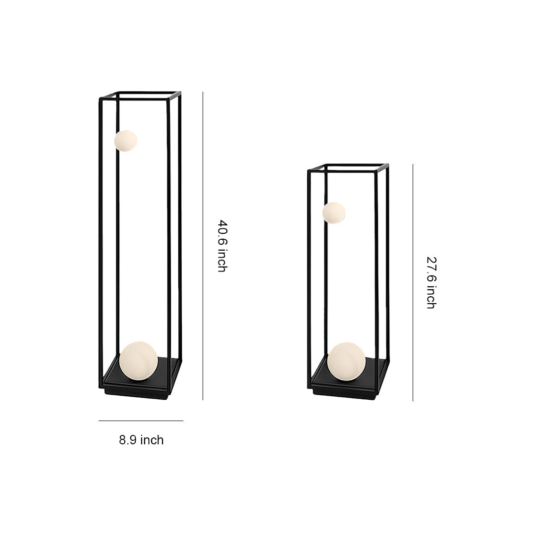 Outdoor Bollard Light — Black Aluminum, Plug-in or Solar, LED, IP54, 27.6" or 40.6"