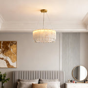 Cloud Stone Modern Chandelier — Solid Brass, G9 Warm Light, 59.1" Adjustable Chain, 17.7"–31.5" Sizes