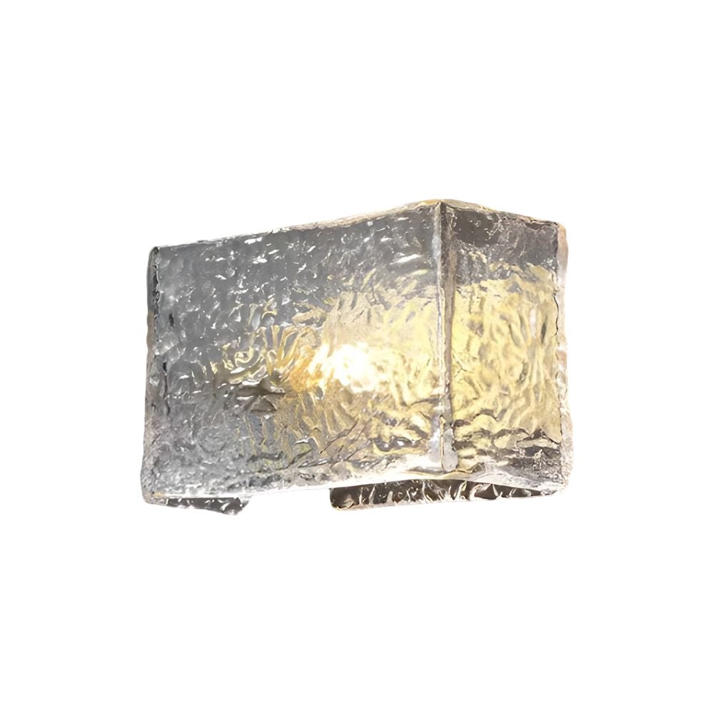 modern brass fixture with elegant rectangular ripple glass bedside wall lamp