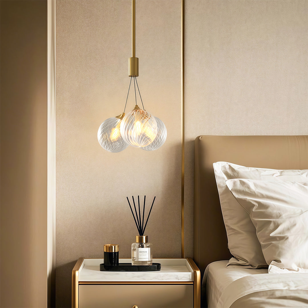 Bubble Glass Chandelier — Solid Copper Frame, G9, 3/7/13-Light