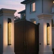 Minimalist Linear Solar Outdoor Wall Sconce — Black Stainless Steel, 5W LED, IP44, 2200mAh