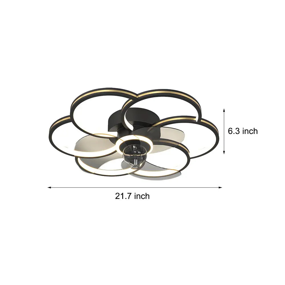 Modern Ceiling Fan and Light with Flower Design: Three-Step Dimming LED and Silent Operation Luxe