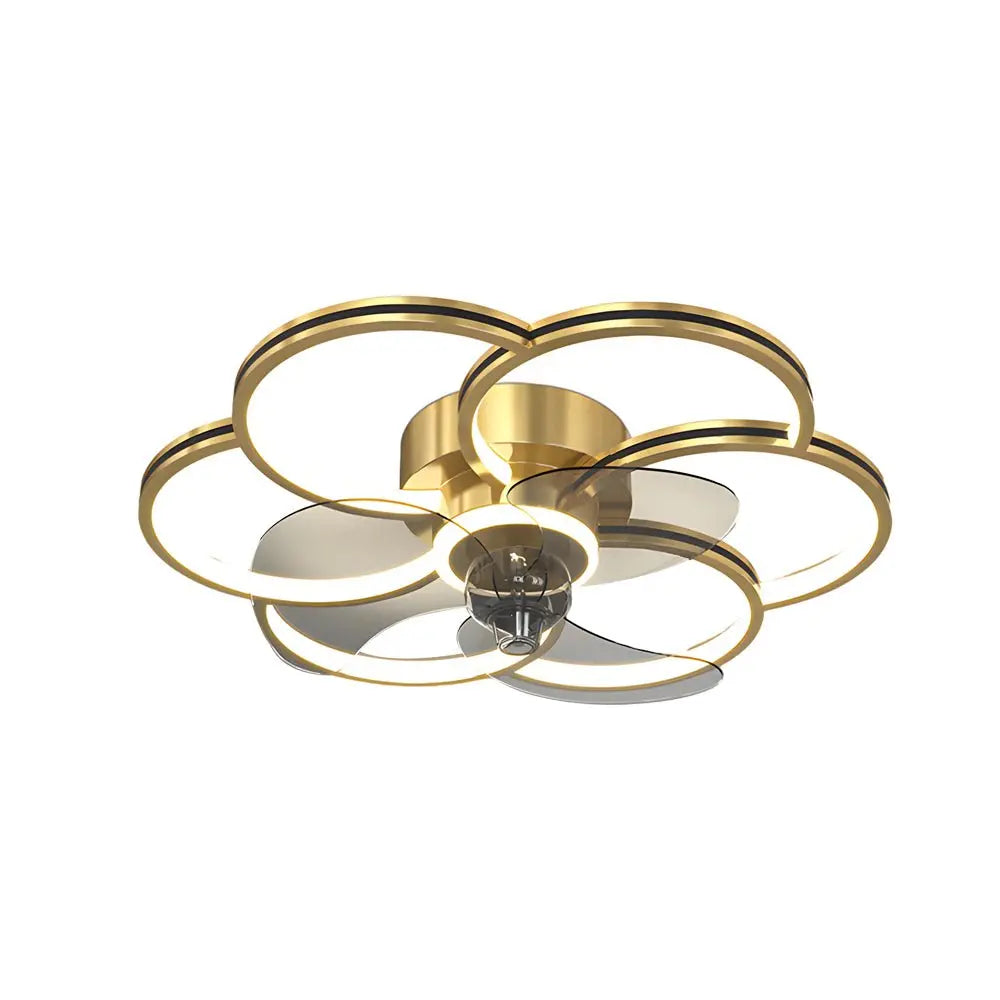 Modern Ceiling Fan and Light with Flower Design: Three-Step Dimming LED and Silent Operation Luxe