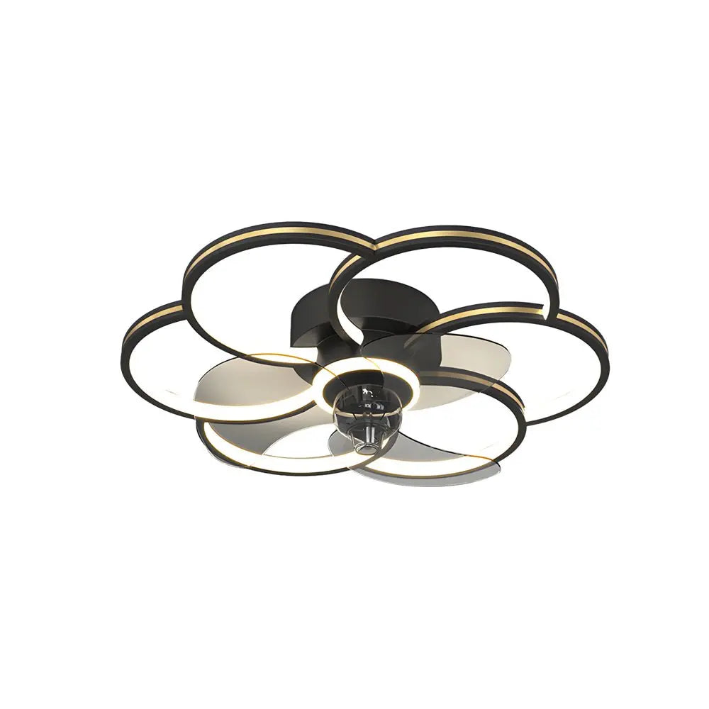 Modern Ceiling Fan and Light with Flower Design: Three-Step Dimming LED and Silent Operation Luxe
