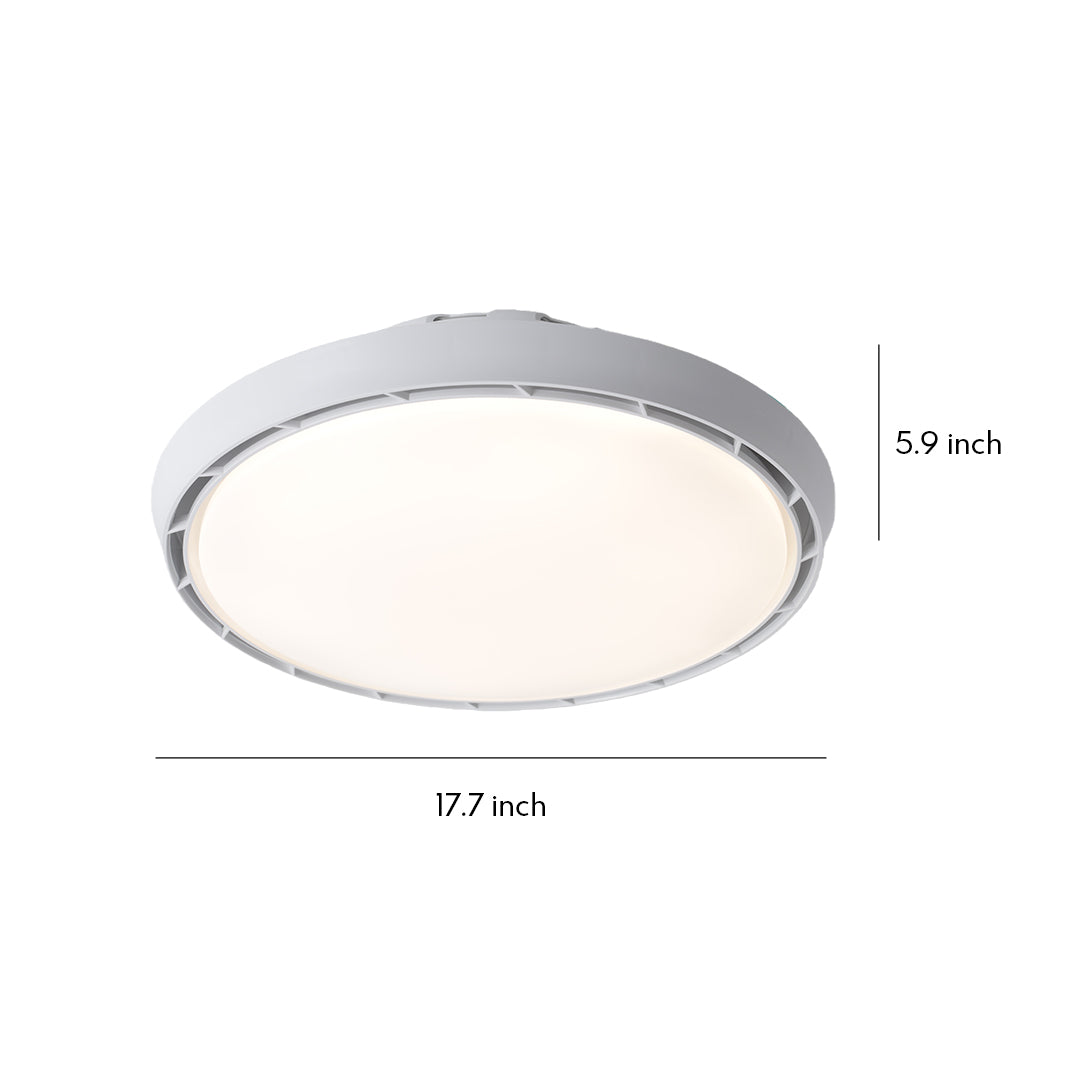 Modern Round Ceiling Fan with Dimmable LED Light - Leafless Design