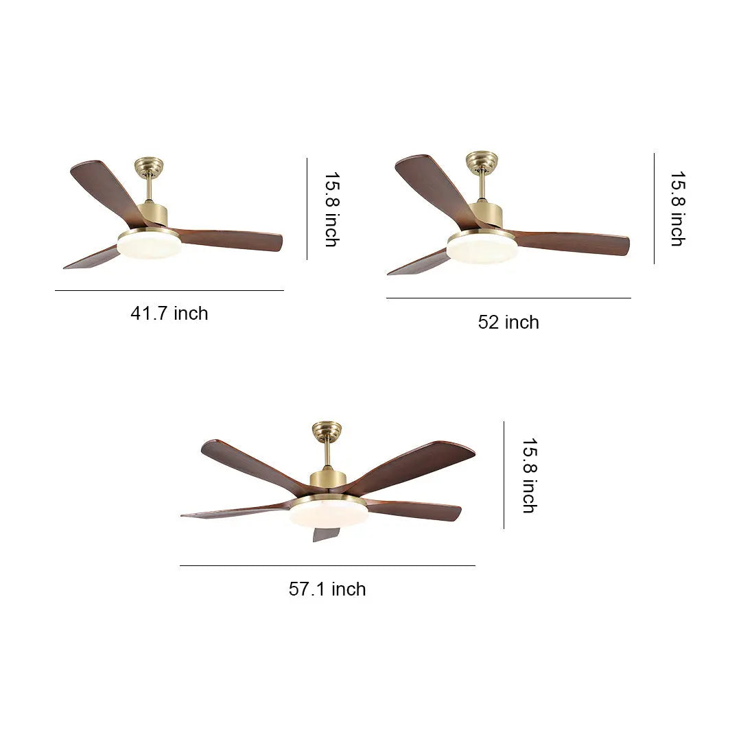 Remote-Controlled Wooden 3-Blade Ceiling Fan with Light Luxe