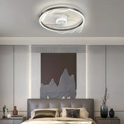 Modern Ceiling Fan with Lights: Round Acrylic Waves Design and Three-Step Dimming LED Luxe