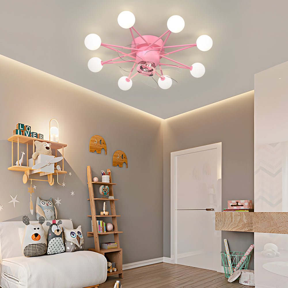 modern ceiling fans with 3 step dimming stars creative balls design