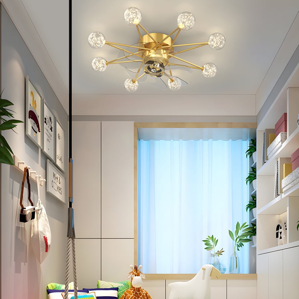 modern ceiling fans with 3 step dimming stars creative balls design