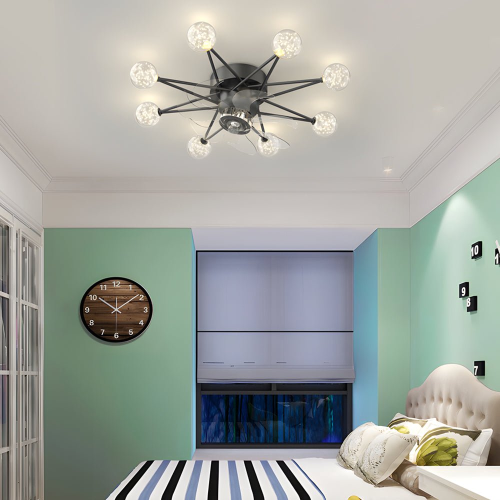 modern ceiling fans with 3 step dimming stars creative balls design