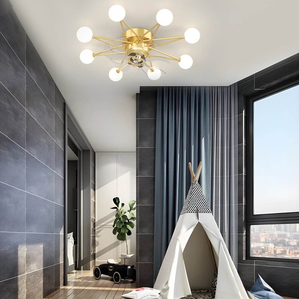 modern ceiling fans with 3 step dimming stars creative balls design