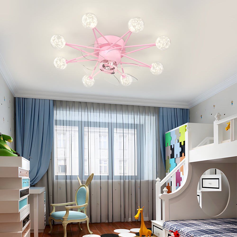 modern ceiling fans with 3 step dimming stars creative balls design