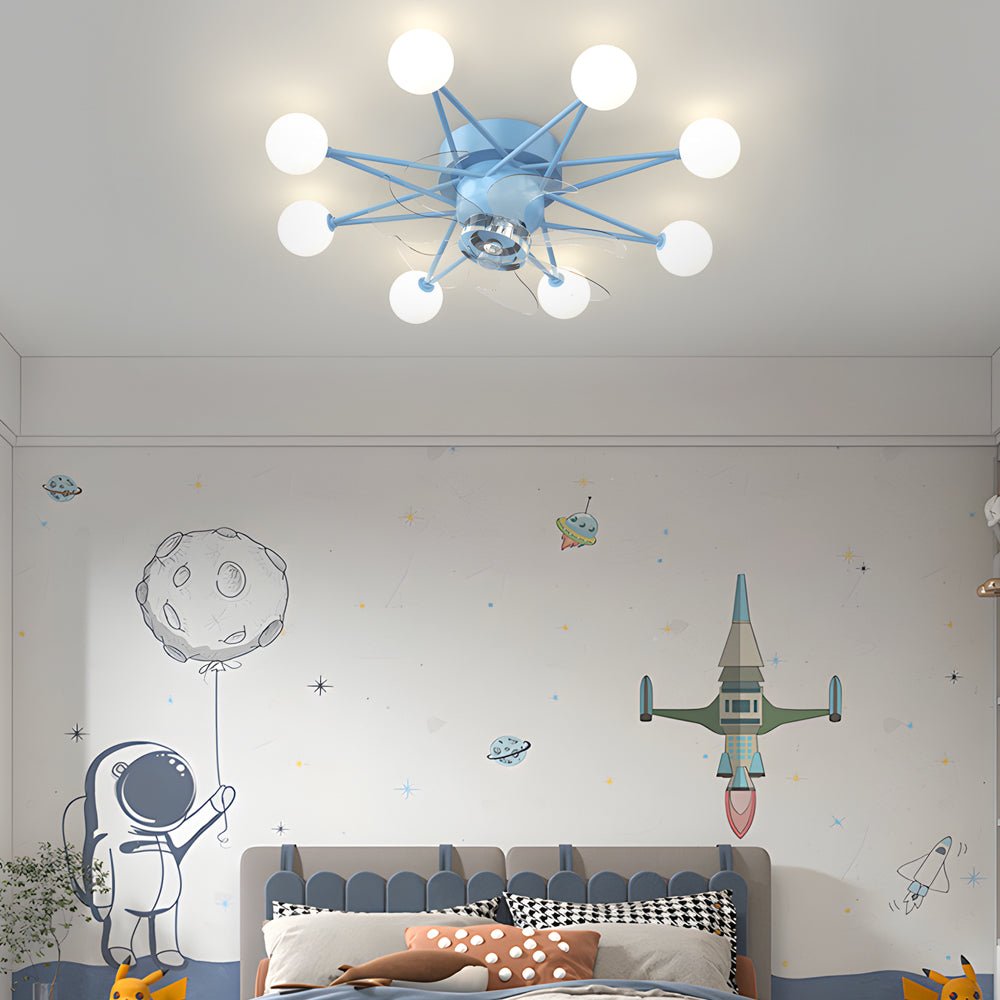 modern ceiling fans with 3 step dimming stars creative balls design