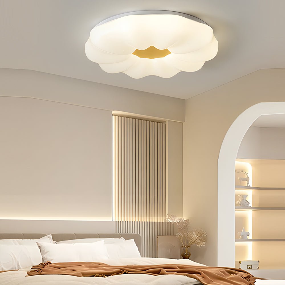 modern ceiling lamp with creative clouds and floral design acrylic iron construction with 3 step dimming