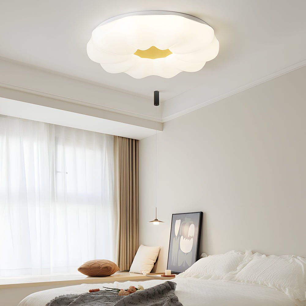 modern ceiling lamp with creative clouds and floral design acrylic iron construction with 3 step dimming