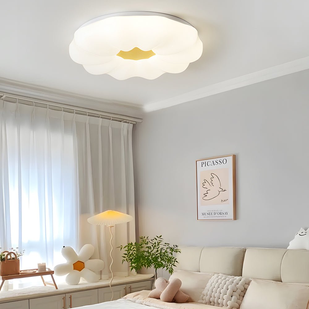 modern ceiling lamp with creative clouds and floral design acrylic iron construction with 3 step dimming