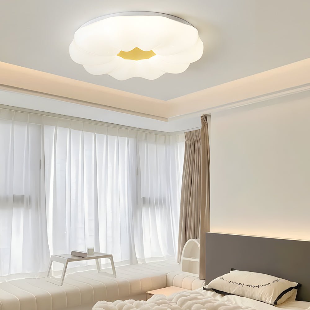 modern ceiling lamp with creative clouds and floral design acrylic iron construction with 3 step dimming