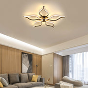 Minimalist LED Flush-Mount Ceiling Light — Black Iron, 120W / 160W, 43" or 47", Dimmable, Remote Control