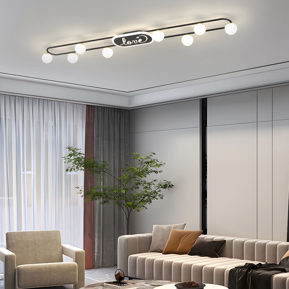 modern ceiling light fixture with 468 round acrylic balls and three step dimming
